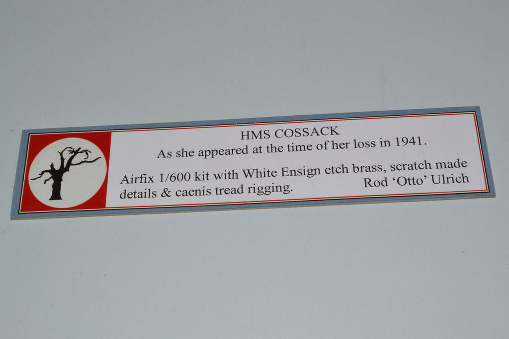 HMS Cossack, 1941,1:600