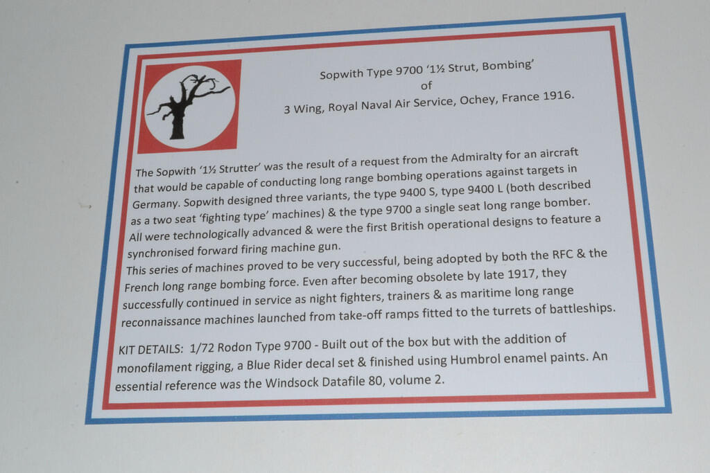 Sopwith Type 9700 '1 1/2 Strut, Bombing'