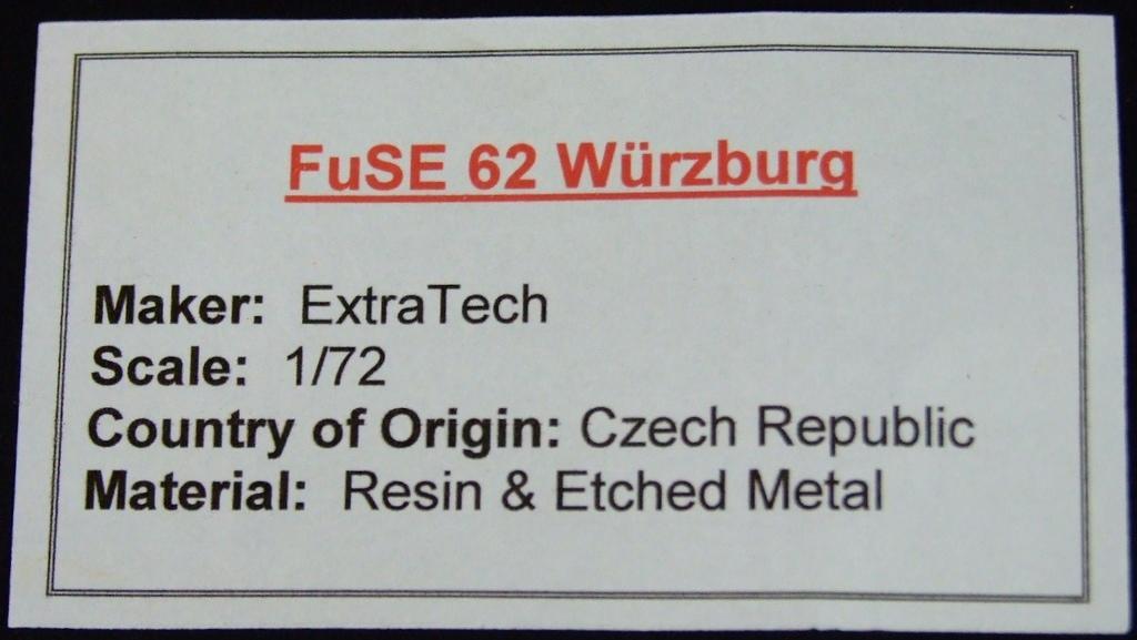 FuSE 62 Wurzburg radar, 1:72