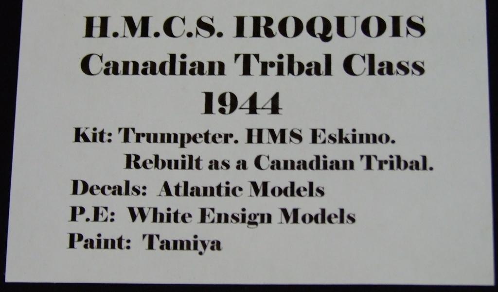 HMCS Iroquois, 1:350