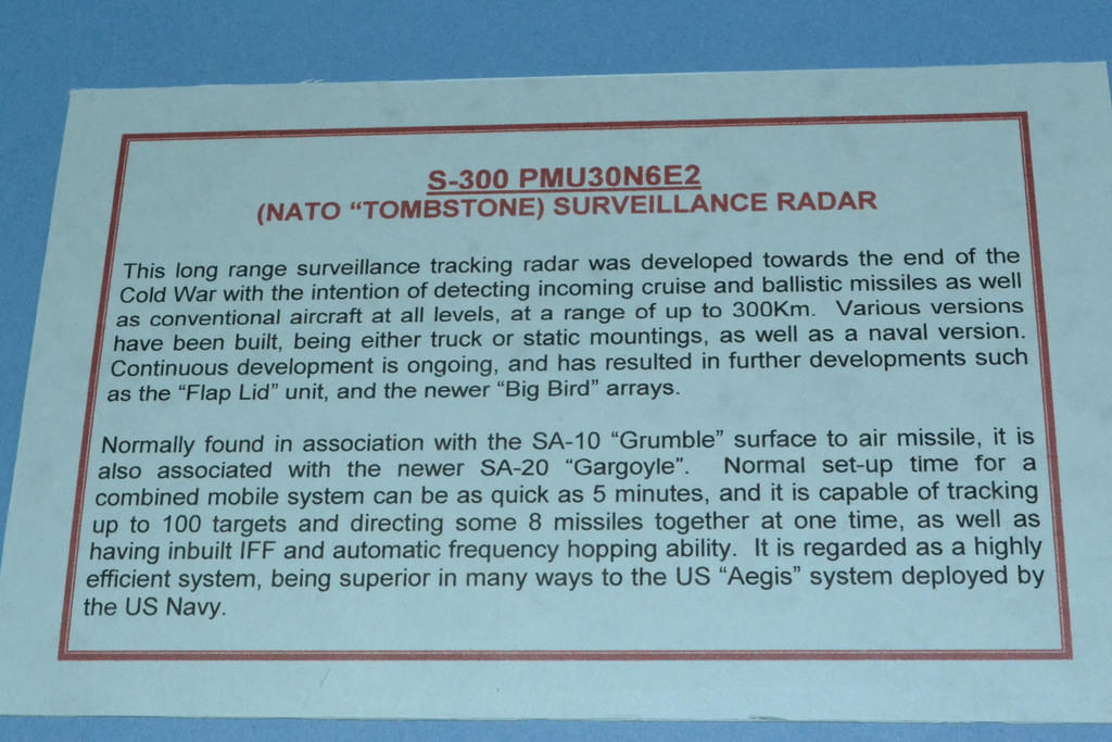 S-300 PMU30N5E2 "Tombstone" Radar