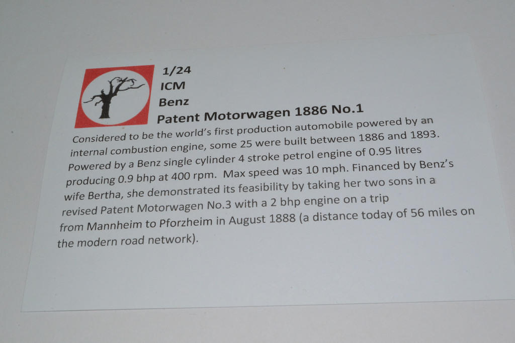 Benz Patent Morotwagen No 1 1886