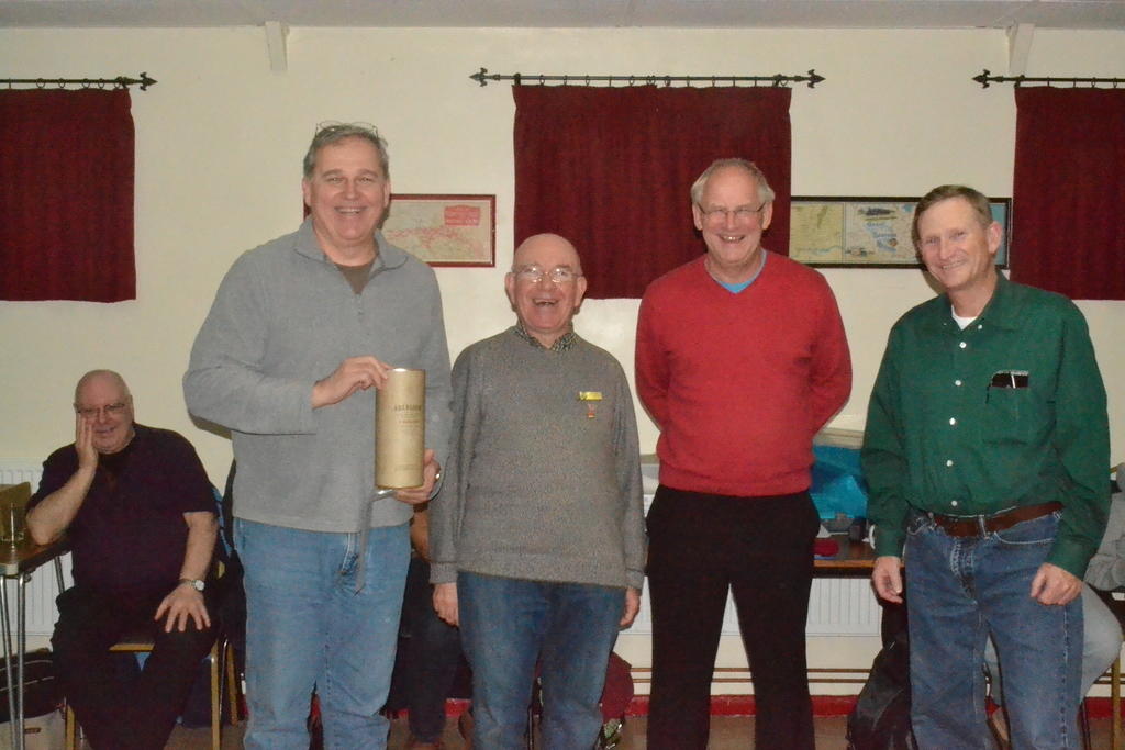 Eric & Pete presenting David and Wayne a bottle of the hard stuff!