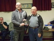 Chris Shepherd recieving trophy from Eric McLoughlin